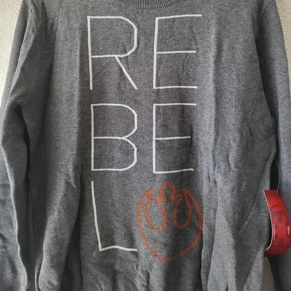 Disney Star Wars Rogue One Rebel Crewneck Long sleeves Gray Sweatshirt - Picture 3 of 4